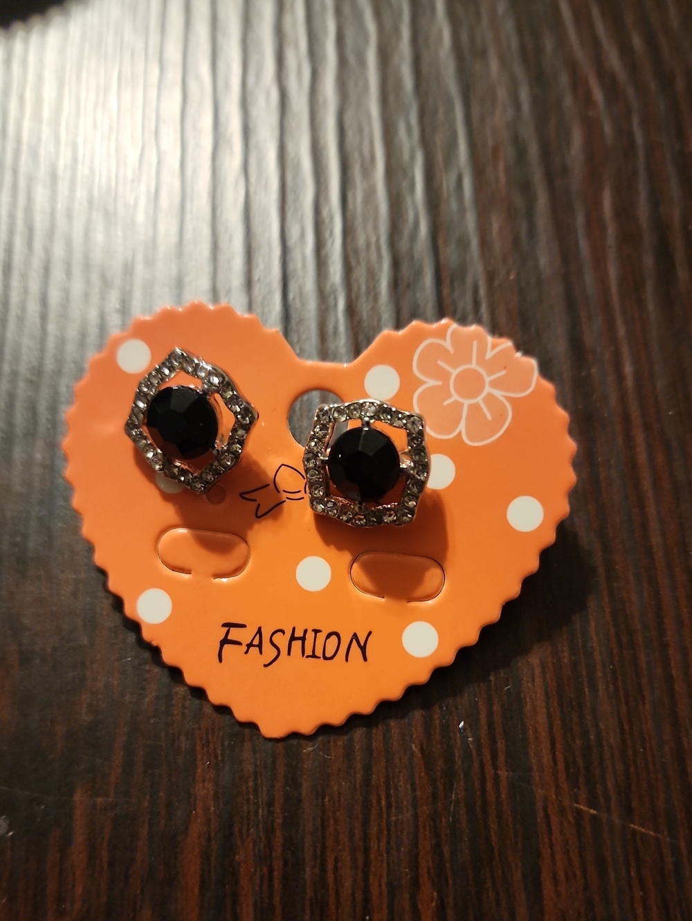 Black Crystal Halo Stud Earrings